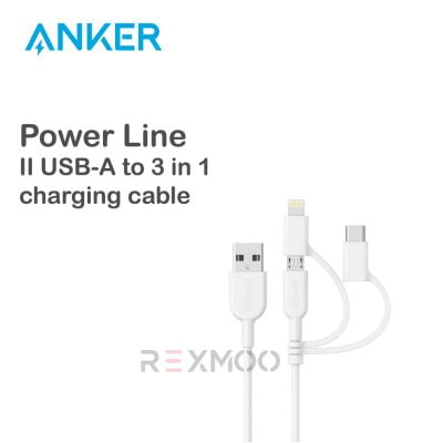 rexmoo Anker Powerline II USB- A to 3 in 1 Charging Cable