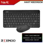 Rexmoo HAVIT KB259GCM Mini Wireless Keyboard & Mouse Combo