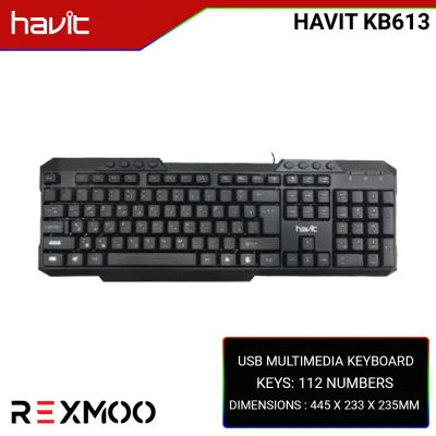 Rexmoo Havit KB613 USB Multimedia Keyboard with Bangla