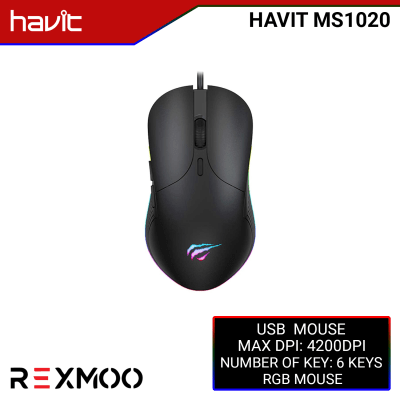 Rexmoo Havit MS1020 RGB Backlit Programmable Gaming Mouse